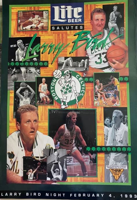 Larry Bird Boston Celtics Tribute Collage Poster