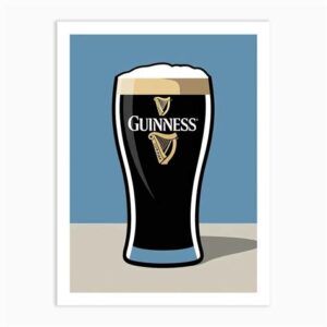 Stylized Guinness Stout Pint Wall Art Print