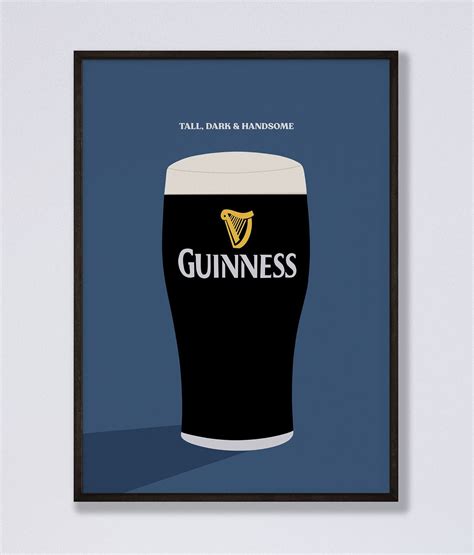 Guinness Pint Tall, Dark & Handsome Framed Wall Art