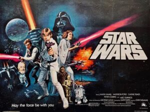 Classic Star Wars Space Adventure Movie Poster Design