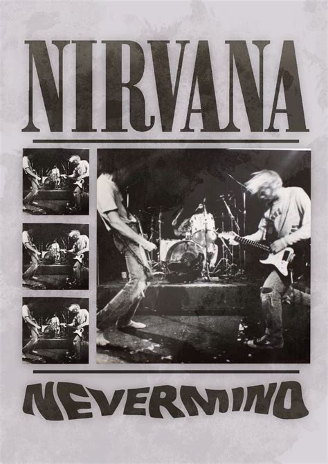 Nirvana Nevermind Grayscale Concert Photo Wall Art