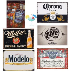 Vintage-Style Beer Sign and Bar Art Design Collection