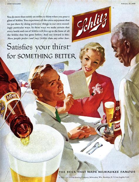 Schlitz Beer “Satisfies Your Thirst” Vintage Advertisement Print