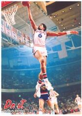 Dr. J Julius Erving Basketball Dunking Poster