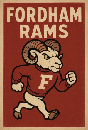 Fordham Rams Running Ram Vintage-Style Wall Art
