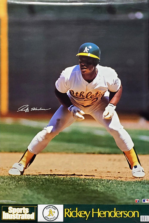 Rickey Henderson Oakland Athletics Baseball Wall Art Print