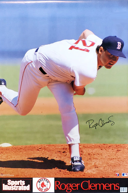 Roger Clemens Boston Red Sox Baseball Action Poster