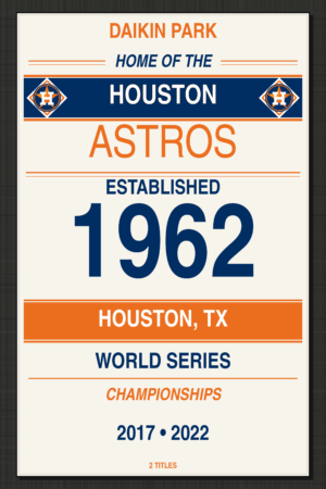 Houston Astros Daikin Park 1962 World Series Wall Art