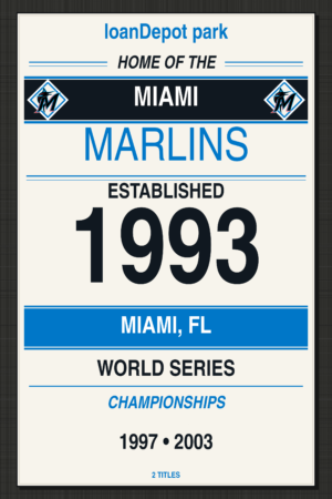 Miami Marlins World Series Championships 1997 2003 Wall Art
