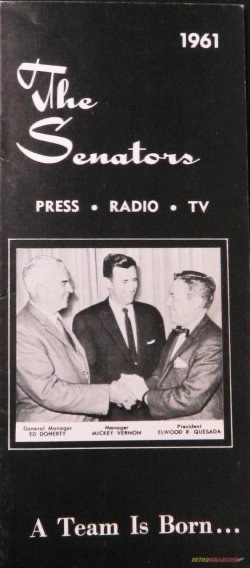 1961 The Senators Press Radio TV Baseball Program