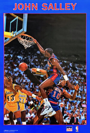 John Salley Basketball Action Poster – Pistons vs. Lakers