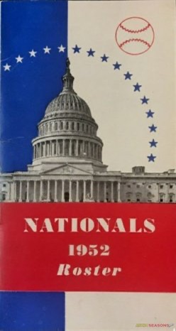 Nationals 1952 Roster Capitol and Baseball Graphic