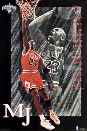 Michael Jordan #23 Chicago Bulls Dunk Basketball Poster