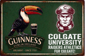 Guinness Toucan and Colgate Raiders Athletics Retro-Style Sign