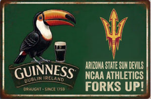 Guinness Toucan Arizona State Sun Devils Forks Up Sign
