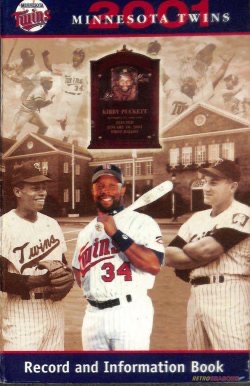 Minnesota Twins Record and Information Book Featuring Kirby Puckett