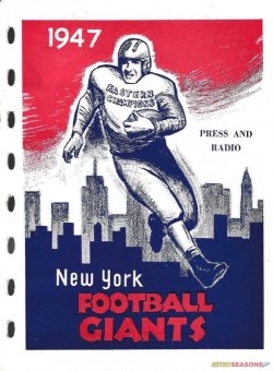 1947 New York Football Giants Press and Radio Cover