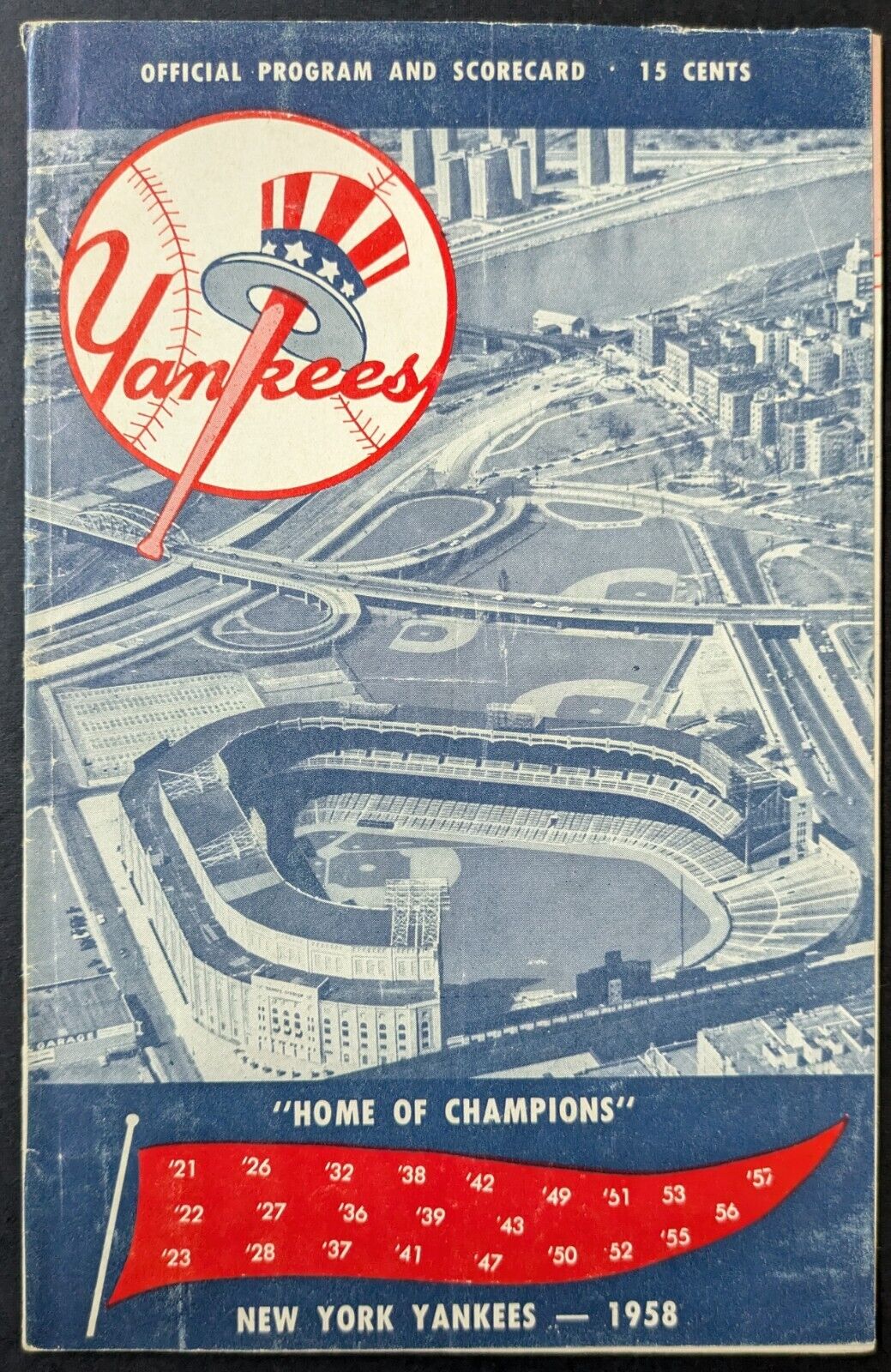 New York Yankees 1958 Program and Scorecard Cover