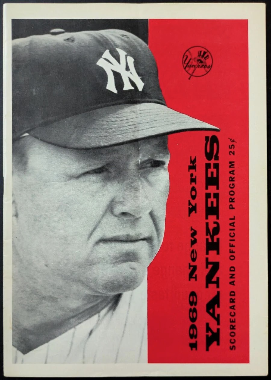 1969 New York Yankees Baseball Program Cover