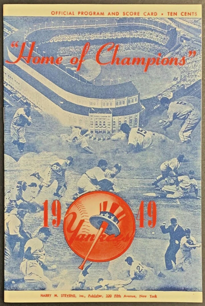 1929 Yankees Home of Champions Program and Score Card
