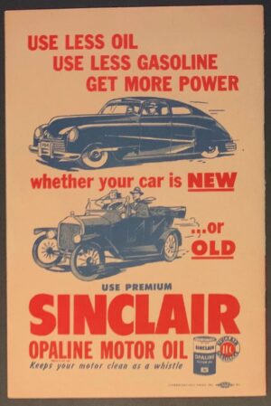 Sinclair Opaline Motor Oil Classic Car Advertisement Print