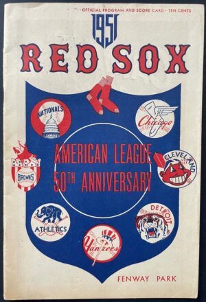 Red Sox American League 50th Anniversary Program Cover