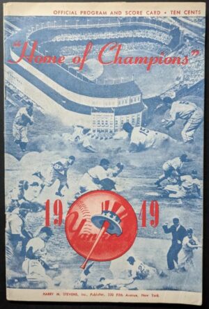 1949 Home of Champions Baseball Program and Score Card