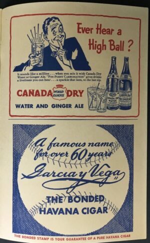 Canada Dry High Ball & Havana Cigar Advertisement Page