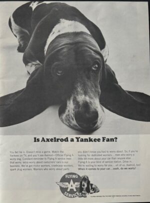 Black-and-White Flying A Service Yankees Fan Dog Advertisement