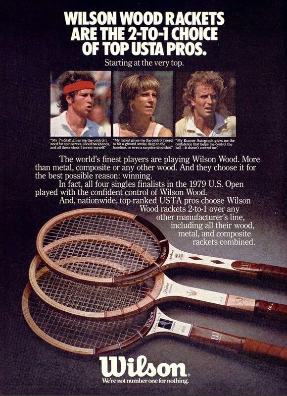 Wilson Wood Rackets 2-to-1 Choice Tennis Advertisement Print