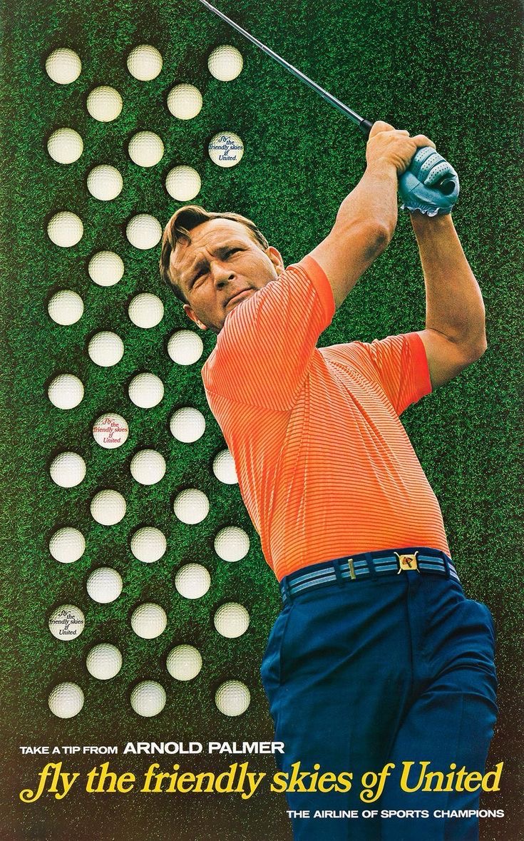 Arnold Palmer Golf United Airlines Poster Design