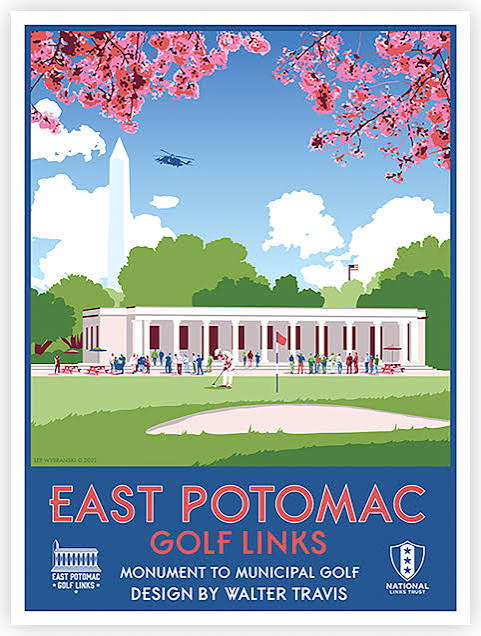 East Potomac Golf Links Illustrated Golf Poster