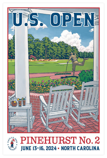 Pinehurst No. 2 U.S. Open 2024 Golf Poster