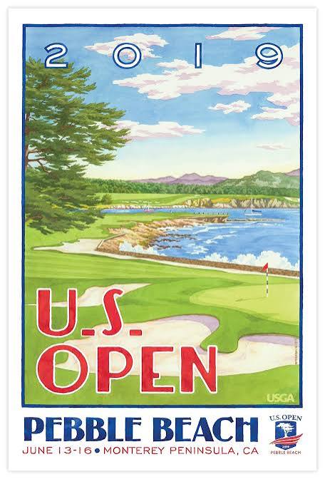 2001 U.S. Open Pebble Beach Golf Poster