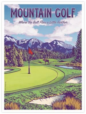 Mountain Golf Scenic Wall Art Print