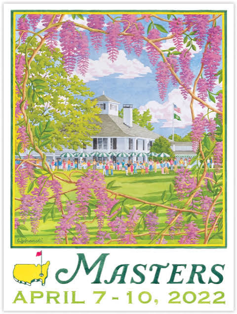 Masters April 7–10, 2022 Illustrated Golf Poster