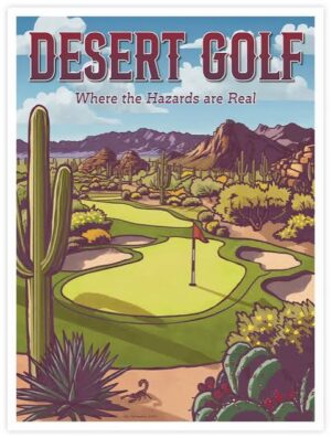 Desert Golf Southwestern Golf Course Wall Art