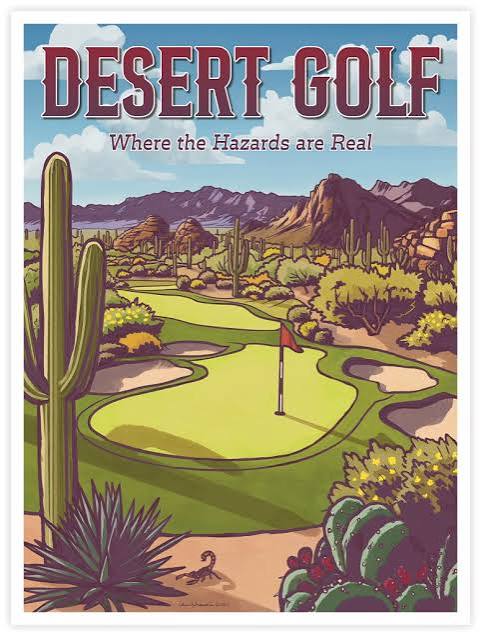 Desert Golf Southwestern Golf Course Wall Art