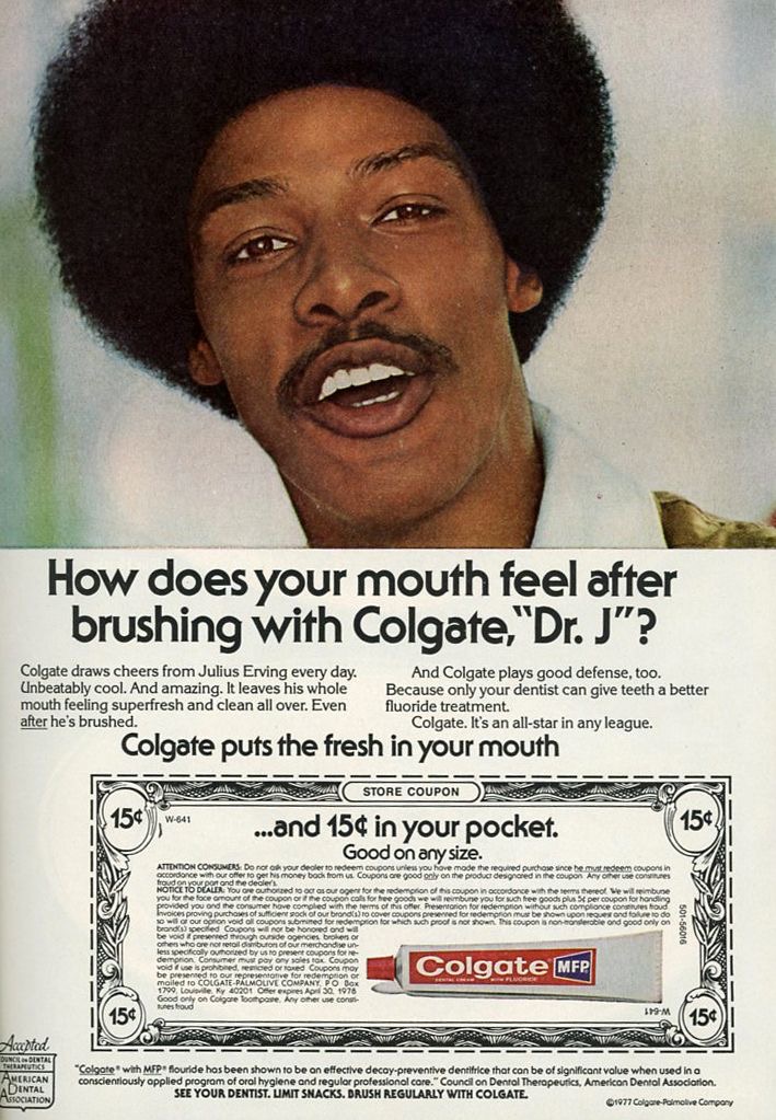 Colgate Dr. J Vintage Basketball Advertisement Print