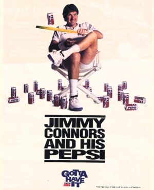 Jimmy Connors and His Pepsi Vintage-Style Tennis Poster