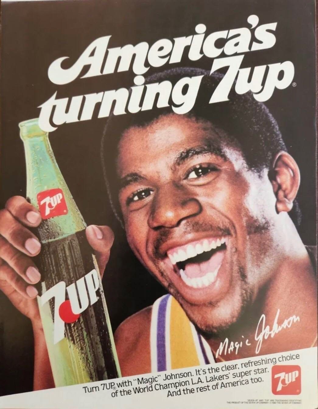 America’s Turning 7UP Magic Johnson Advertising Print