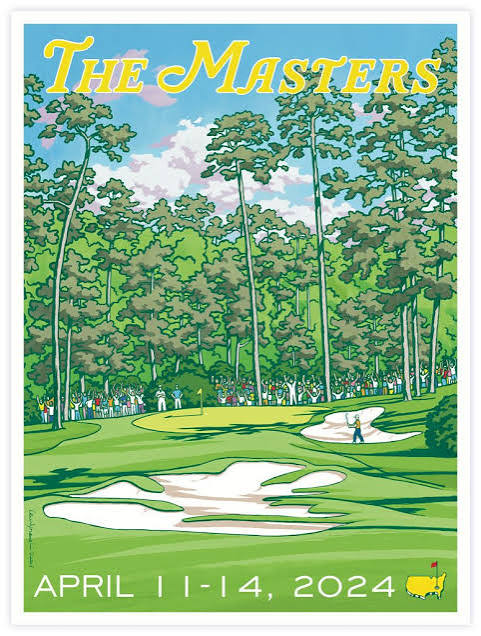 The Masters 2024 Illustrated Golf Course Poster