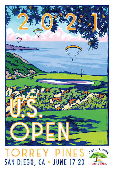 2021 U.S. Open Torrey Pines San Diego Golf Poster