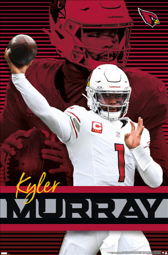Kyler Murray Red and Black Football Graphic Wall Art