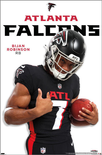 Atlanta Falcons Bijan Robinson Football Poster