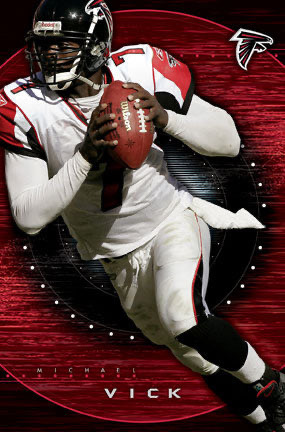 Michael Vick Falcons-Themed Football Wall Art Print