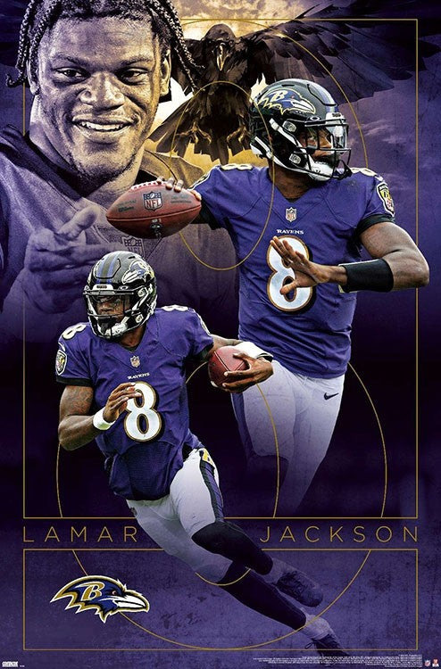 Lamar Jackson Baltimore Football Collage Poster