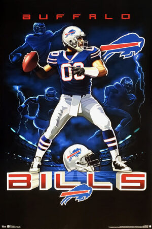 Buffalo Football Player Lightning Graphic Wall Art Poster