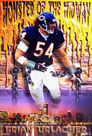 Brian Urlacher #54 Chicago Football Player Graphic Wall Art