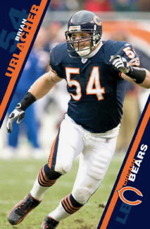 Brian Urlacher Chicago Bears #54 Football Wall Art